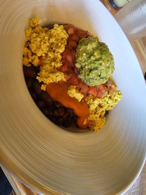 Black Bean Scramble Bowl with potatoes at Rooted: Eat More Plants in Medford
