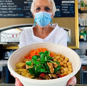 Vegan poke bowl at Donati Caffe in Portogruaro