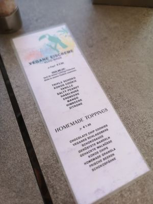 Ice cream menue at KLYO - Alte Münze in Graz