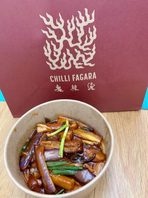Sizzling eggplant takeaway  at Chili Fagara 麻辣燙" in Hong Kong Island