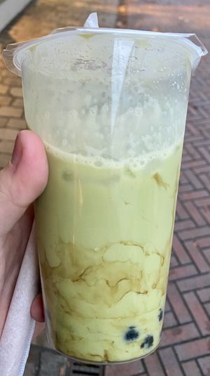Matcha soy milk tea  at Mister Lam Vietnamese Streetfood in Goes