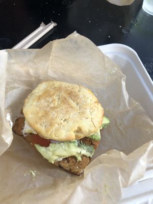 Vegan breakfast biscuit ! at Karma Cream in Gainesville