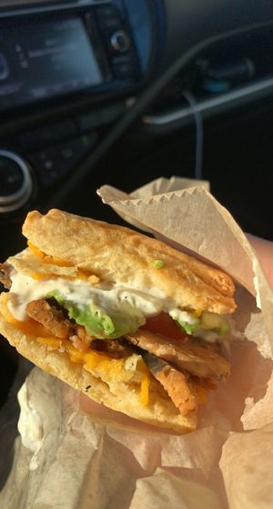 Biscuit breakfast sandwich  at Karma Cream in Gainesville