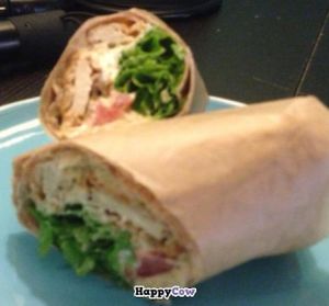 chick'n hummus wrap at Karma Cream in Gainesville