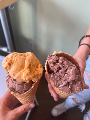 Left: Pumpkin Pie & Chocolate Walnut
Right: Rocky Road at Karma Cream in Gainesville