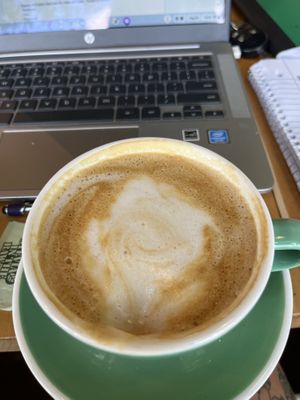 Almond milk cappuccino   at Karma Cream in Gainesville