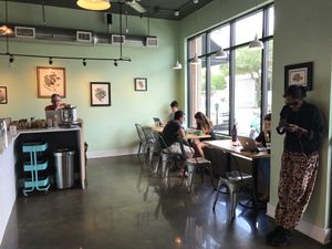 Mellow atmosphere, even when busy; plenty of space; light; clean. at Karma Cream in Gainesville