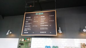 Ice cream menu at Karma Cream in Gainesville