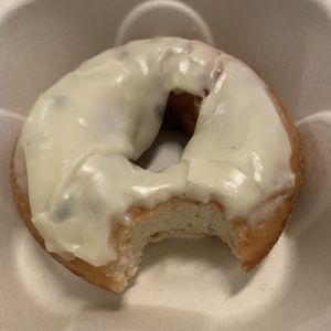 Passion fruit frosted donut.  at Karma Cream in Gainesville