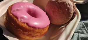 Vegan doughnut and macaroon at Karma Cream in Gainesville