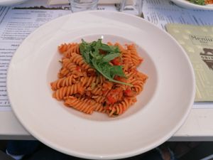 Pasta with prima era souce at Grizzly in Deva