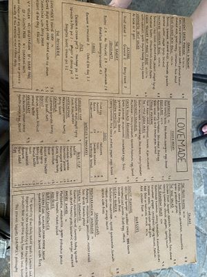 Food menu   at Lovemade in Kos