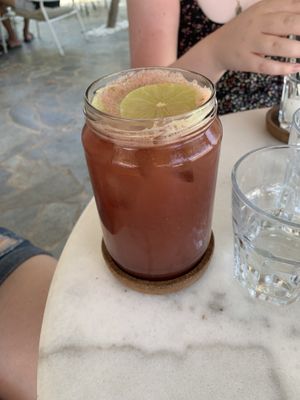 Fresh Summer fruit juice   at Lovemade in Kos