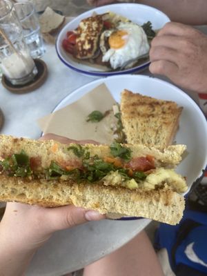 Vegan sandwhich (bread is really good)   at Lovemade in Kos