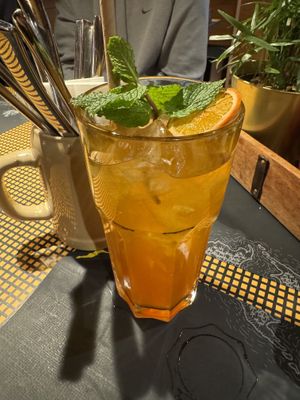 Orange Peach Ice tea.  at Peter Pane in Greifswald