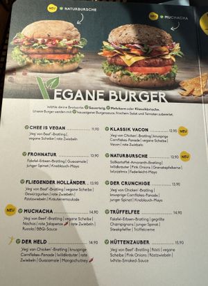 Burger Menu with new burger.  at Peter Pane in Greifswald