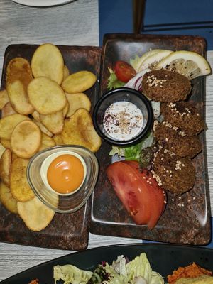 Good potatoes and falafel at Restaurante Damasco in Cordoba