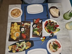 The whole New Year's Meal at Restaurante Damasco in Cordoba