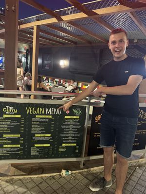 An Actual Vegan menu in Benidorm!   at The Curry House in Benidorm