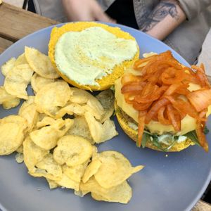 Lentil burger  at Tataoim in Lisbon