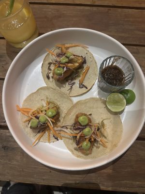 Tacos de aguacate capeado  at Tata Mezcaleria in Morelia