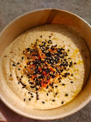 Hummus to go at Es Fornet in Cadaques