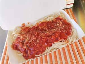 Meatless Spaghetti at TriVegan in Lucena City