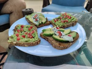 Avocado toast at Veganzania in Dahab