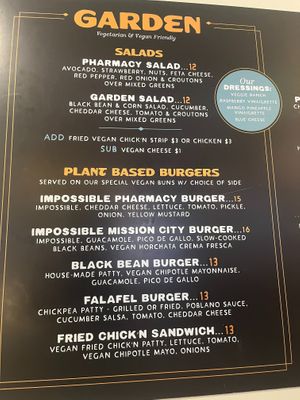 Menu at The Pharmacy Burger Parlor & Beer Garden in Nashville