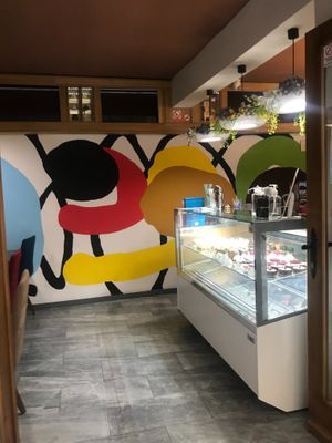 The other side of the restaurant, with pastries. at Cattarissimo in Kotor