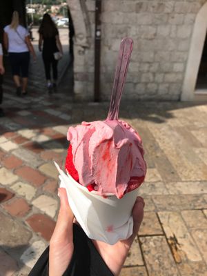 Stevia and berry gelato (new) at Cattarissimo in Kotor