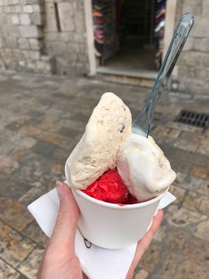 Another day, another four scoops. at Cattarissimo in Kotor