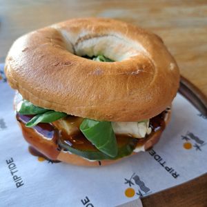 Teriyaki tofu bagel at Riptide   in Poole