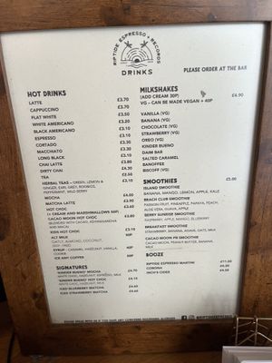 Drinks menu   at Riptide   in Poole