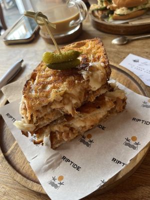 Pulled pork and vegan cheese toastie   at Riptide   in Poole