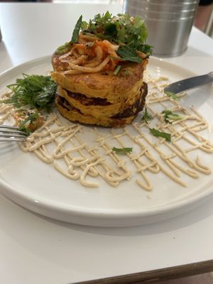 Kimchi pancakes   at Little Fern in Barcelona