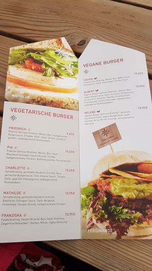 veggie menu at Sissi und Franz in Frankfurt