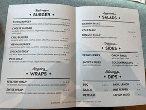 Menu in English   at Swing Kitchen - Universitätsring in Vienna