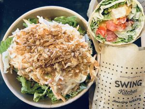 Coleslaw and Kitchen wrap  at Swing Kitchen - Universitätsring in Vienna