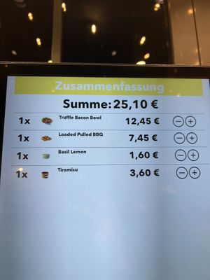 bill  at Swing Kitchen - Universitätsring in Vienna