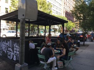 Outdoor seating. at Irving Farm New York in New York City