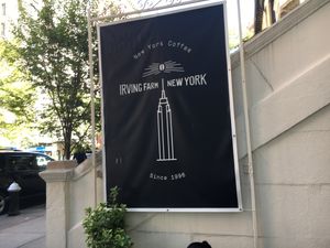 Sign in front at Irving Farm New York in New York City