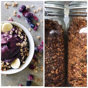 Acai bowls with homemade granola at Quadrophenia FTV Surf Bar in Fuerteventura