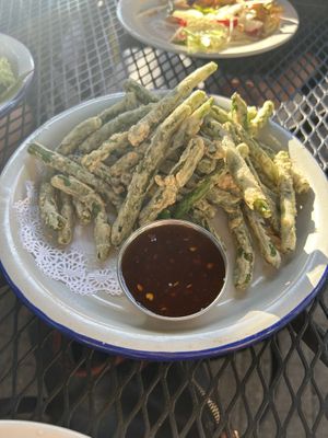 String bean tempura  at September in Bangkok in New Haven