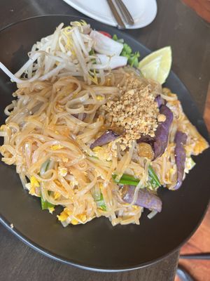 Eggplant Pad Thai - ordered Vegan but came out with egg.   at September in Bangkok in New Haven