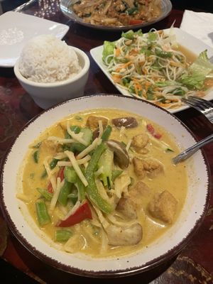 Green curry with tofu  at Mai Thai in Orange