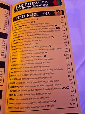 Menu at Da Giovanni in Tossa De Mar