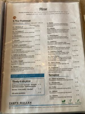 Pizza Menu  at Torve-Hallen.dk in Soenderborg