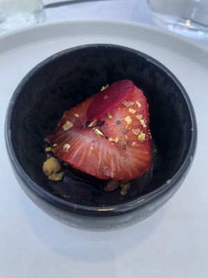 Strawberry and beetroot aperitive   at Esan in Rhodes