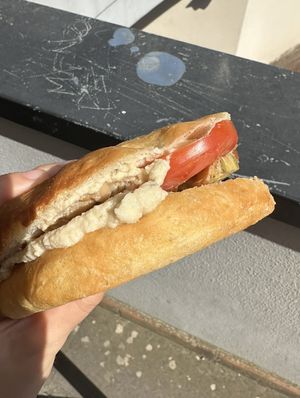 Schiacciata w hummus tomato mushroom & artichoke  at Panini & Co in Arezzo